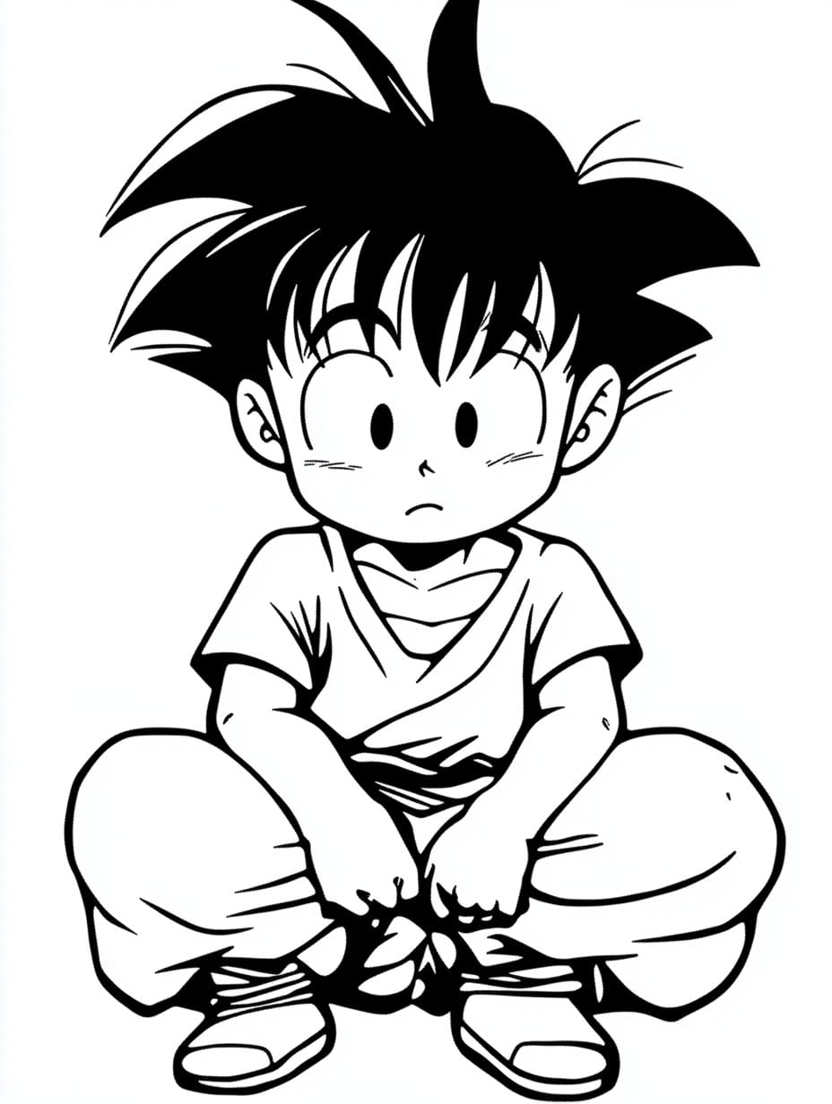 Coloriage Goku Pour Les Enfants Feuilles Imprimer Gratuites