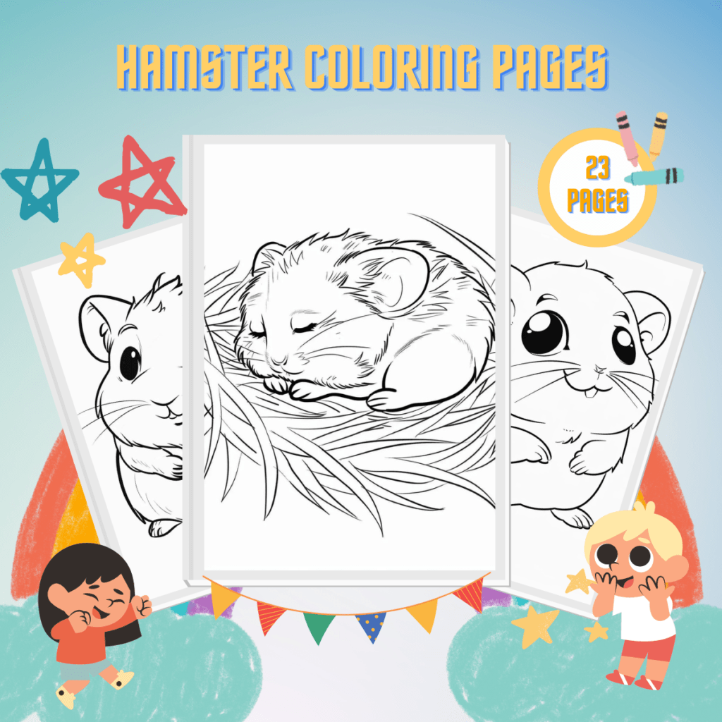 23 Adoráveis Desenhos de Hamster para colorir Grátis e para Imprimir