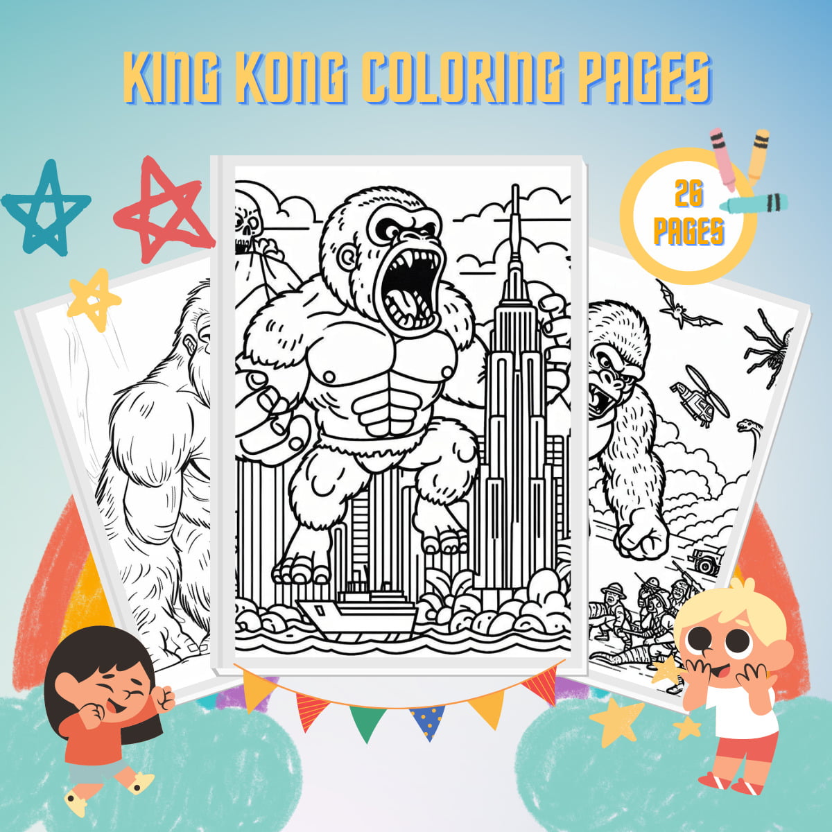 Desenhos De King Kong Para Colorir Para Crian As Pdf Para