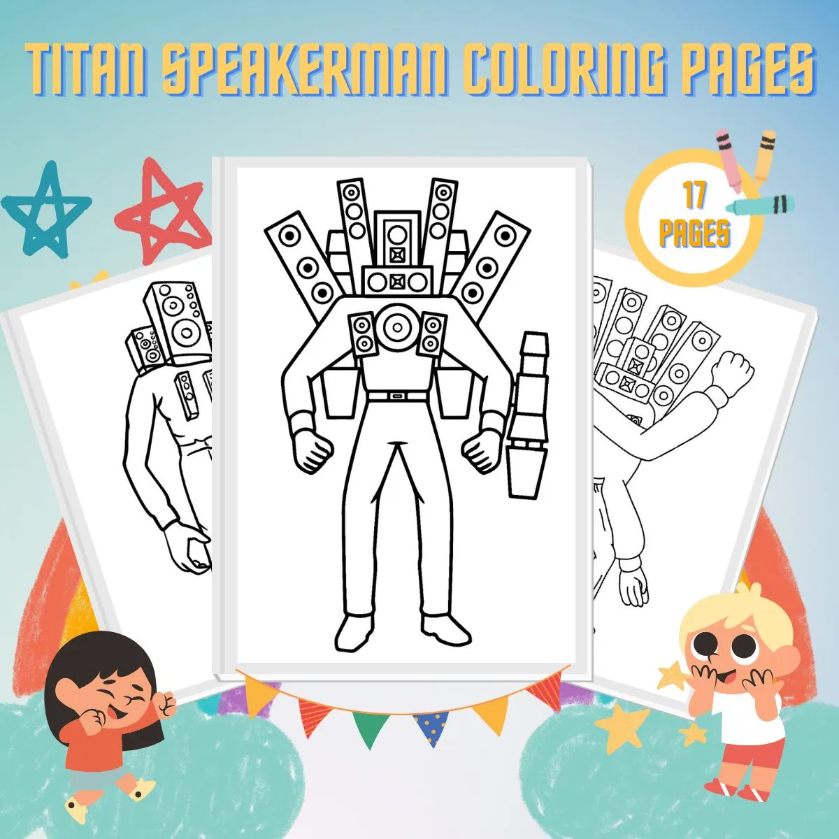 17 Titan Speakerman Desenhos para colorir Baixar PDF grátis