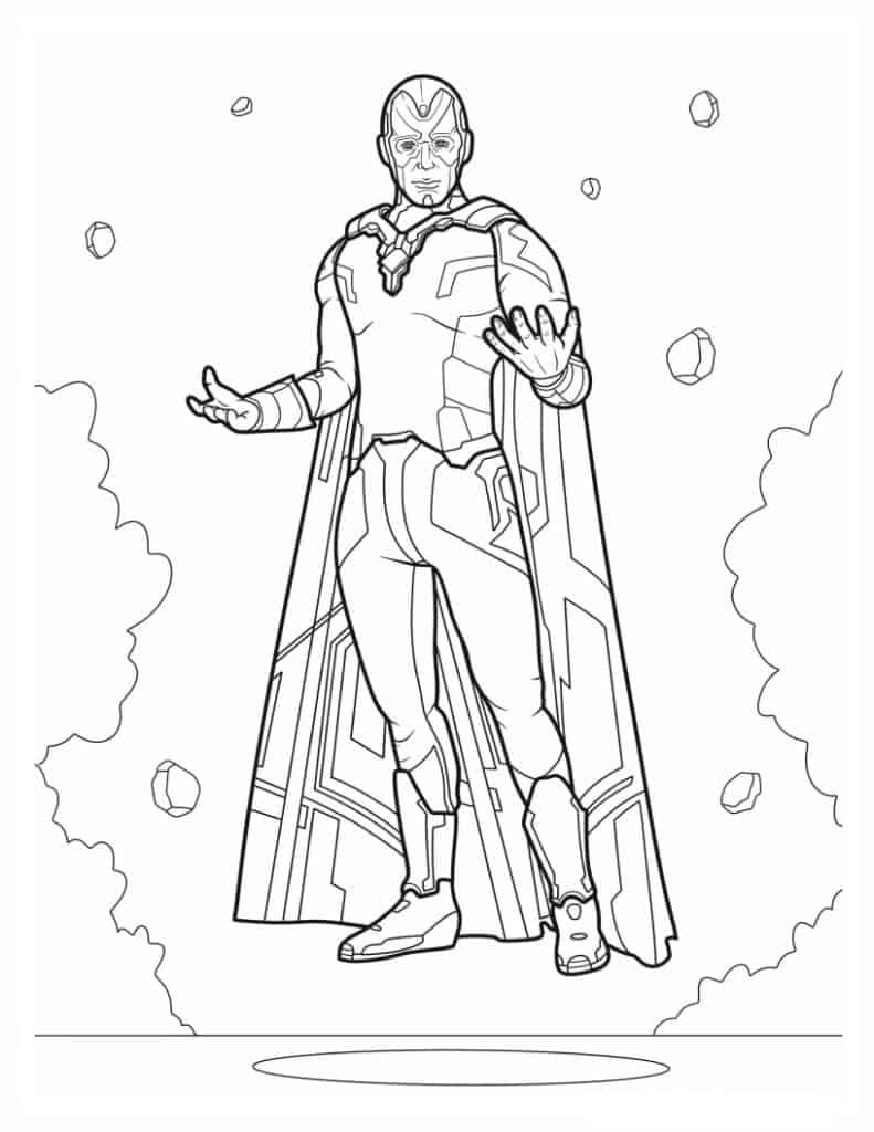 16 Marvel Avengers Desenhos para colorir para crianças - PDF para impressão  grátis, image size:791x1024