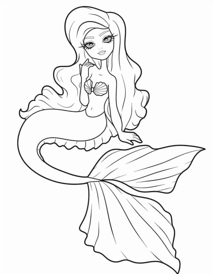 Mermaid Coloring Pages For Kids | Free PDF Printables