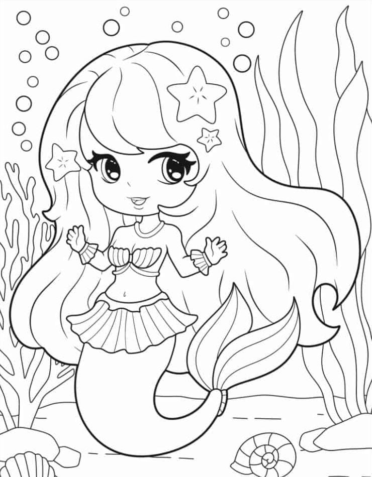 Mermaid Coloring Pages For Kids | Free PDF Printables