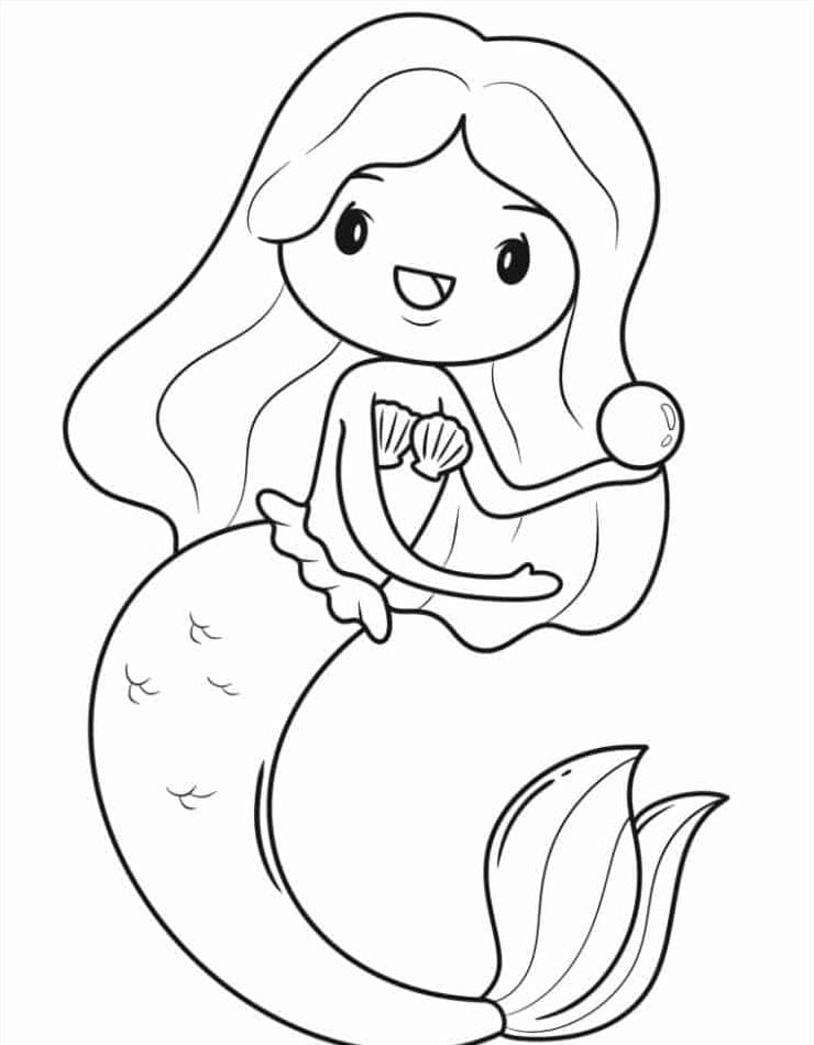 Mermaid Coloring Pages For Kids | Free PDF Printables