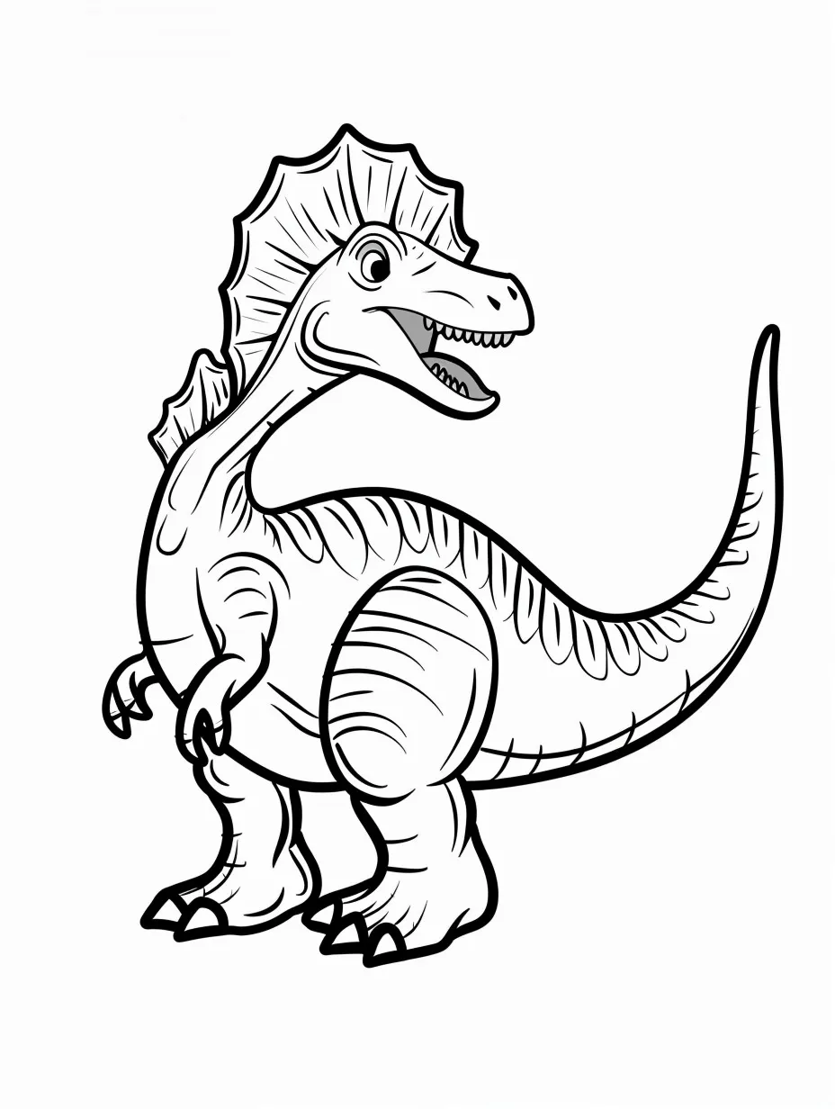 detailed Spinosaurus coloring pages for adults