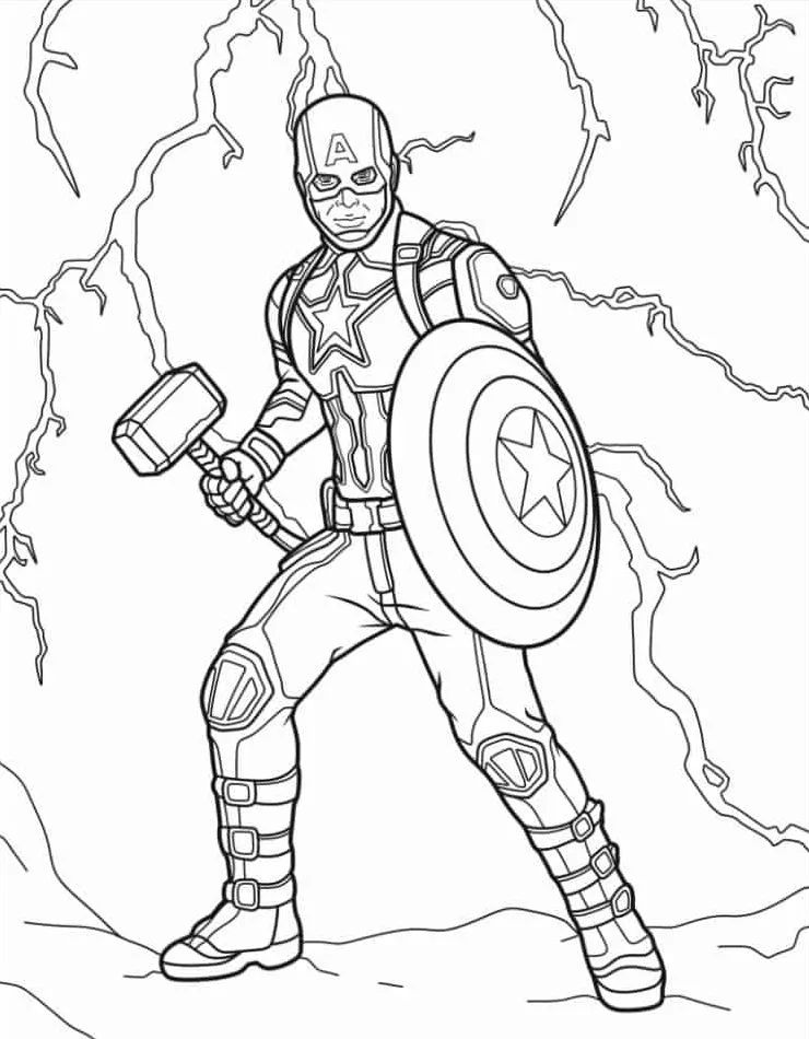 27 Dibujos de Capitán América para colorear: imprimibles en PDF gratis