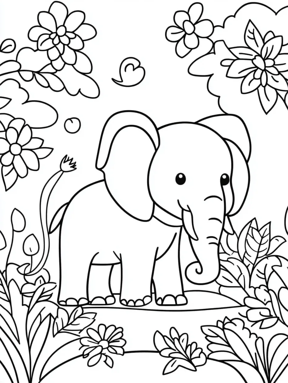 Elephant Coloring Pages 23 cute Elephant coloring pages