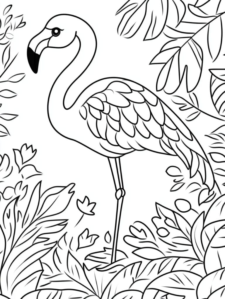 37 Flamingo kleurplaat - Gratis Printbaar voor Kinderen | SSColoring