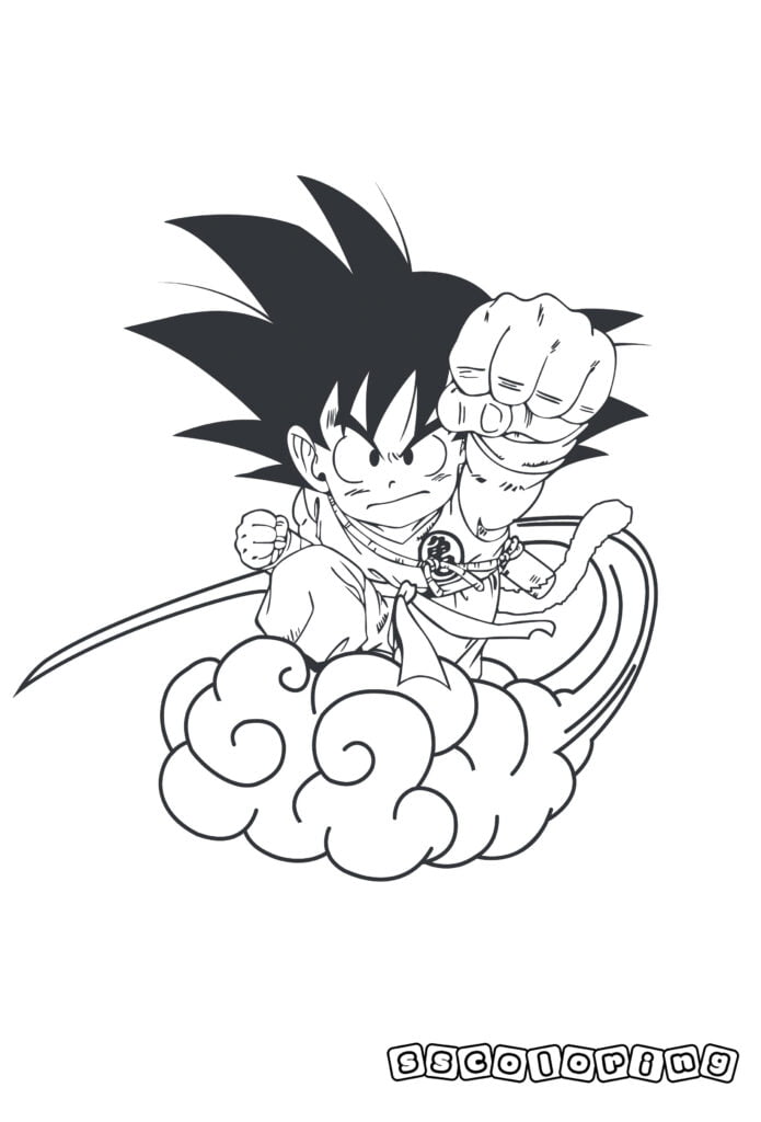 40 Dibujos De Goku Para Colorear para niños Hojas para imprimir gratis