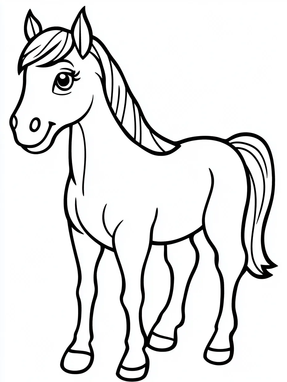 Horse Coloring Pages 60 easy Horse coloring pages