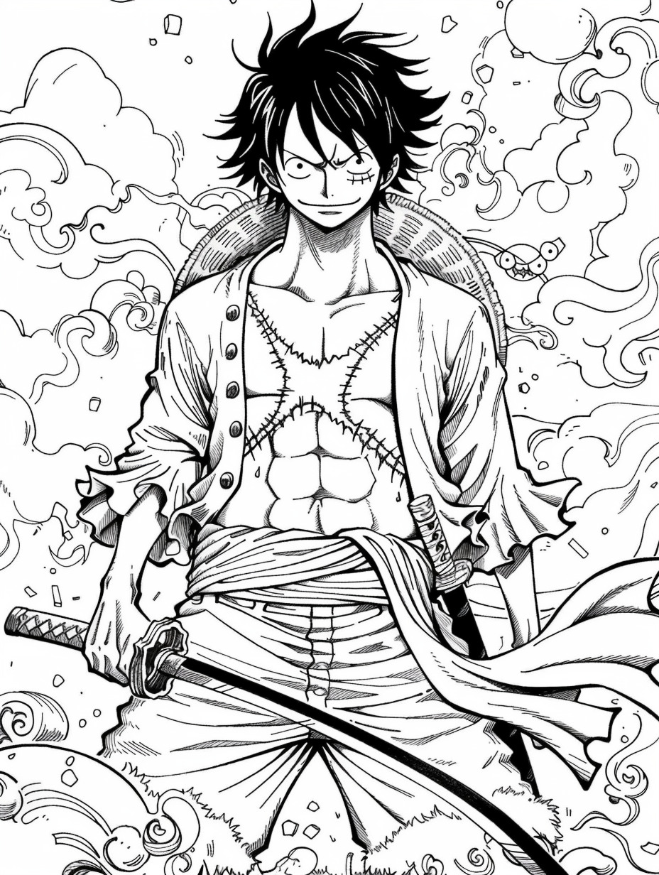 luffy desenho para colorir