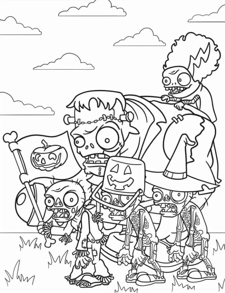 99 Dibujos De Plantas contra Zombies Para Colorear para niños SSColoring