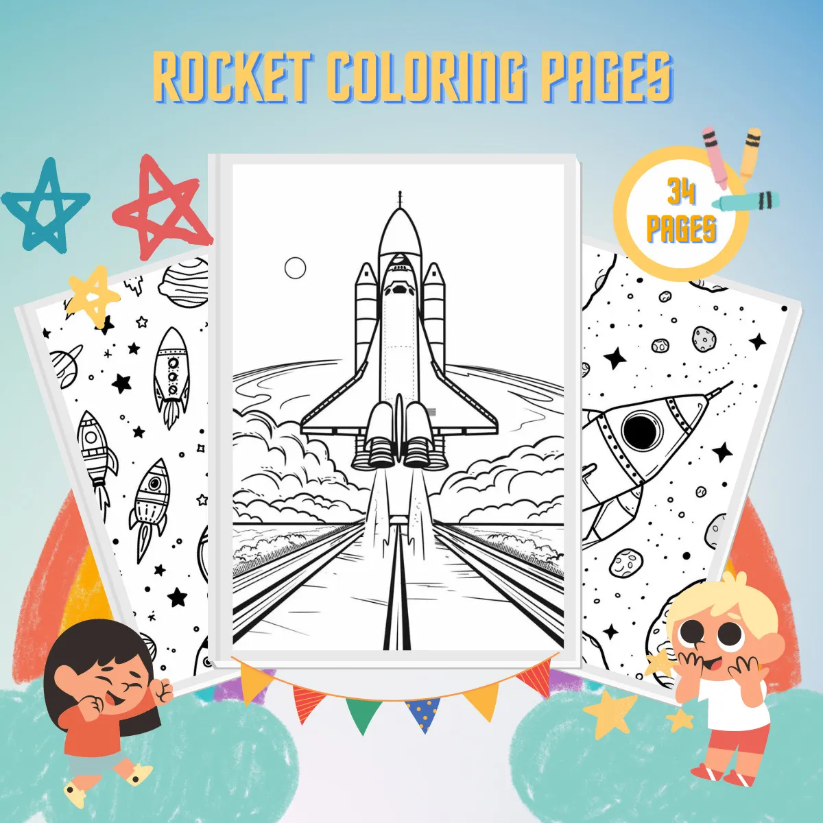 15 Free Rocket Coloring Pages For Kids Blast Off!