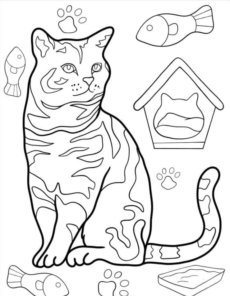 Cat Coloring Pages 45 Cat Coloring Pages 44