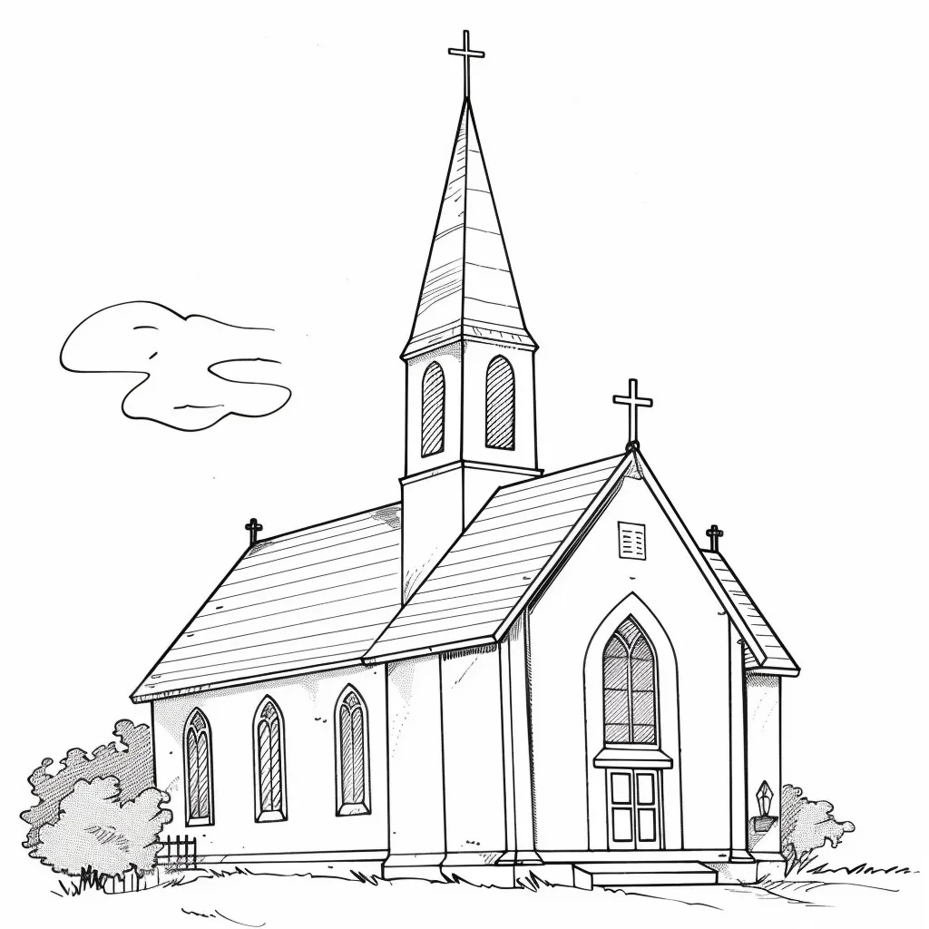 igreja desenho para colorir