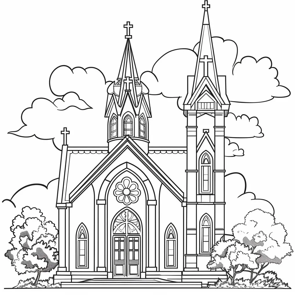 igreja desenho para colorir