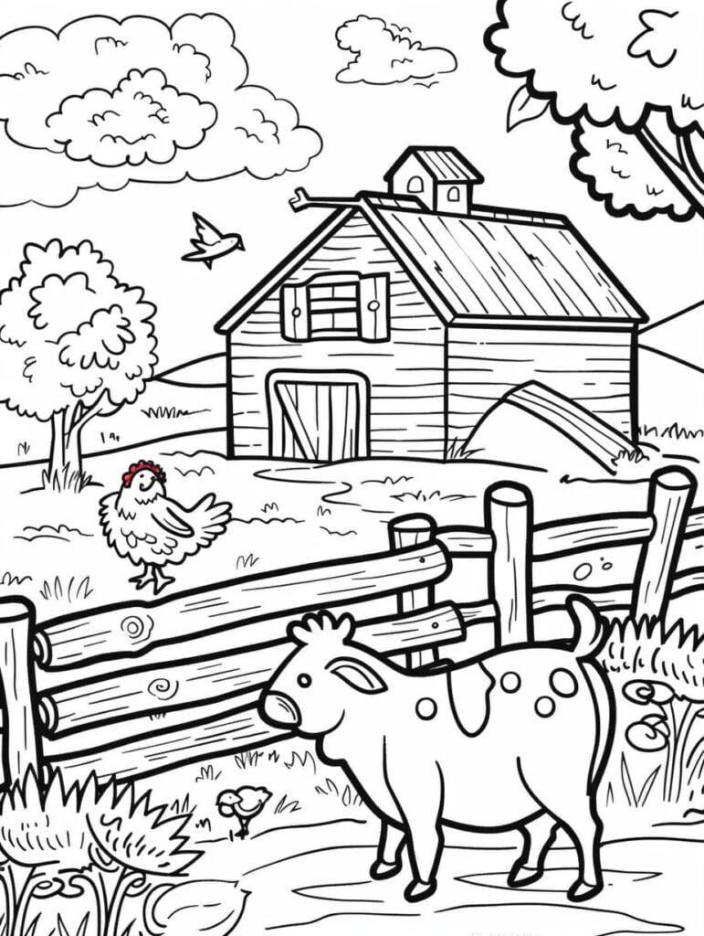 47 Farm Animal Coloring Pages: Hidden Surprises - SSColoring