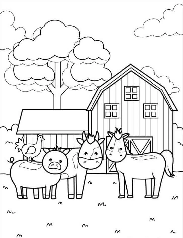 Farm Animal Coloring Pages 47 Farm Animal Coloring Pgaes 47