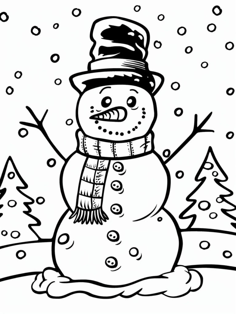 80 Schneemann ausmalbilder: Winterspaß für Kinder - SSColoring