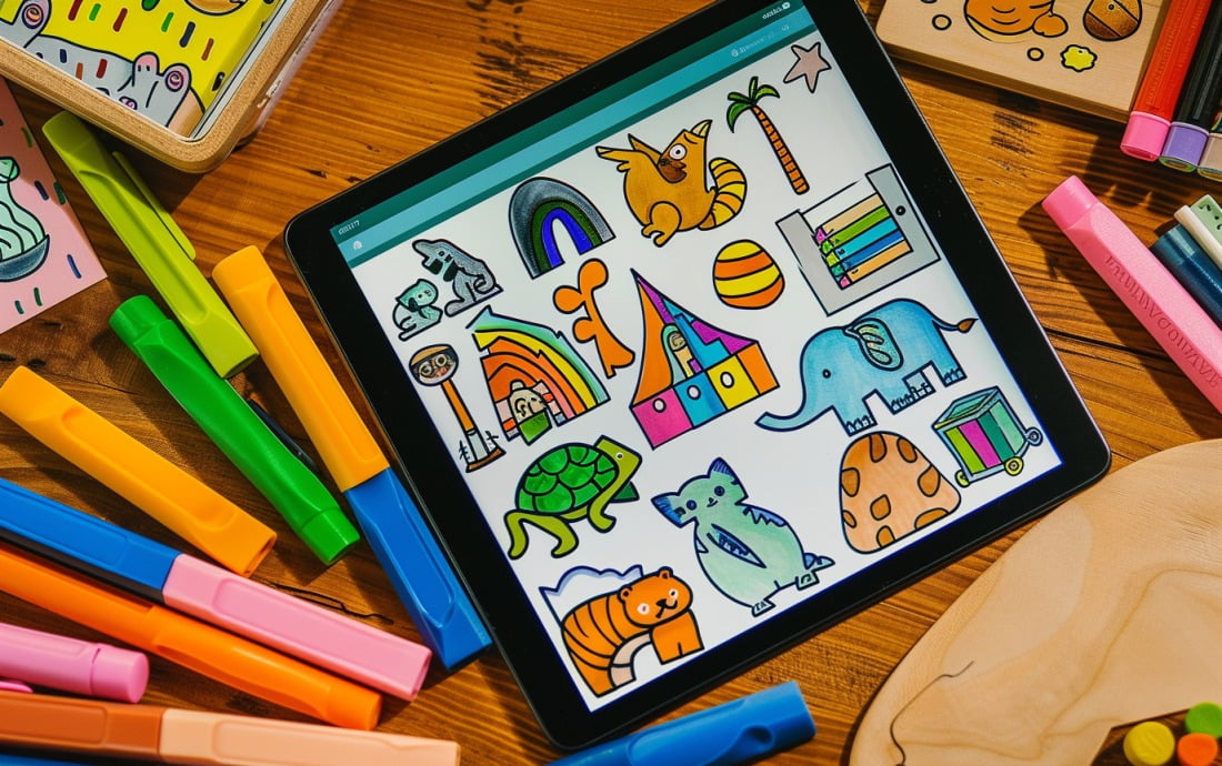 Free downloadable coloring pages for kids on SSColoring.com website, showcasing animals, shapes, and letters