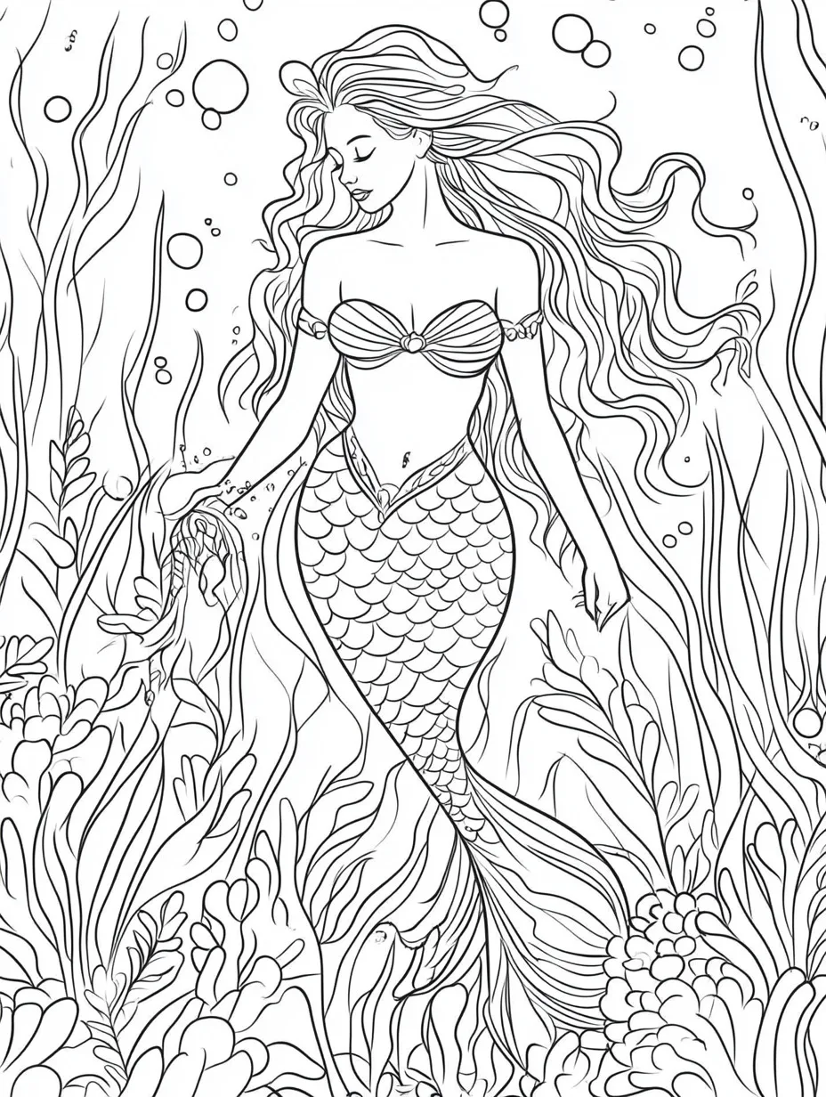 Mermaid Coloring Pages 25 Mermaid free coloring pages 1
