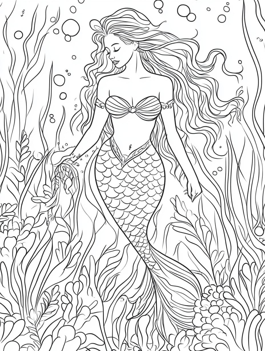 23 Disegni Sirene Da Colorare PDF Stampabili Gratuiti