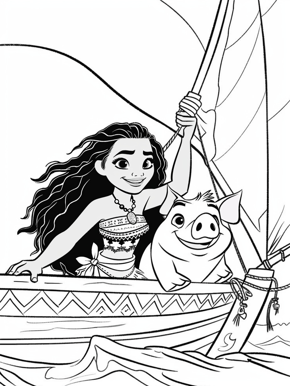 76 Dibujos de Moana Para Colorear: navega y colorea con Moana