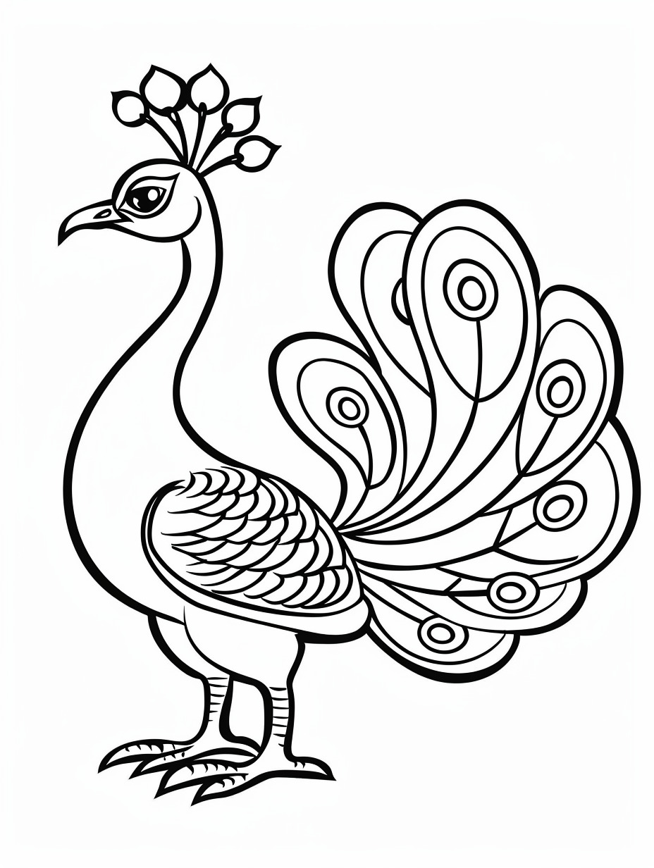 26 dibujos de pavo real para colorear para niños | Imprimibles Gratis