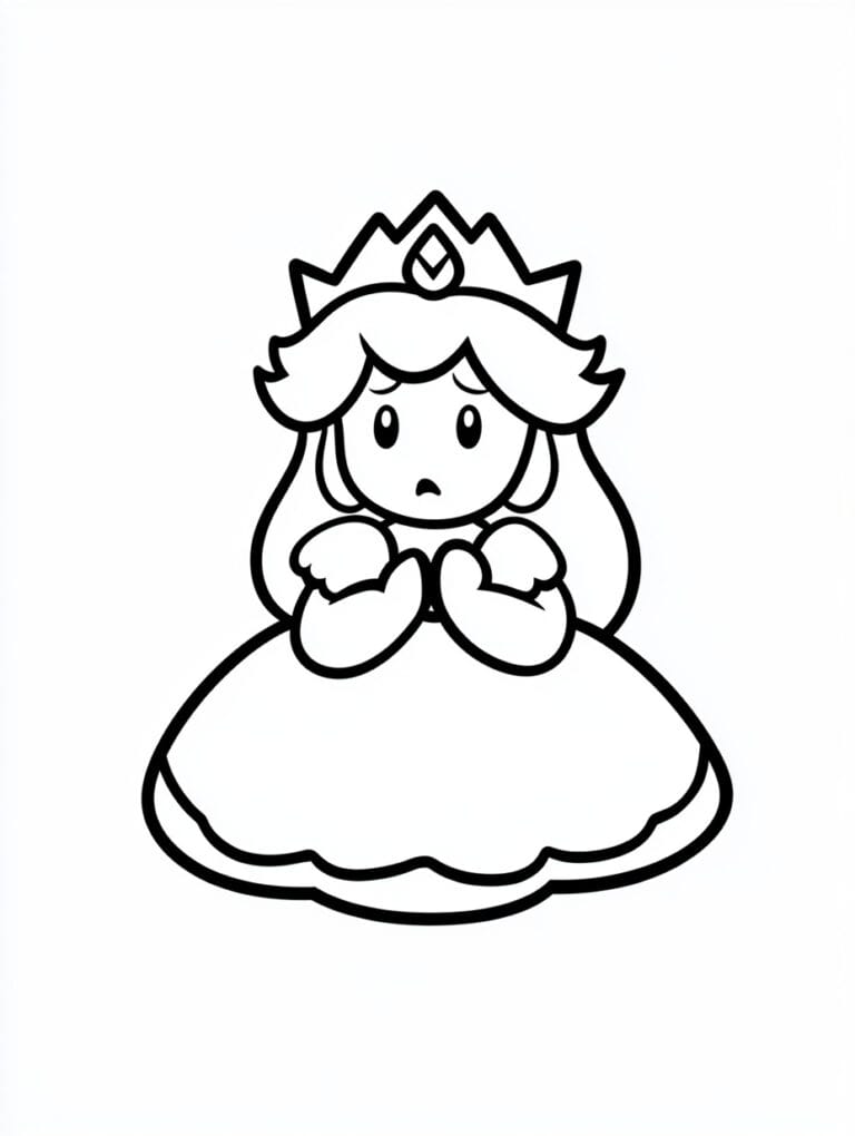 26 Dibujos De Princesa Peach Para Colorear para niños SSColoring