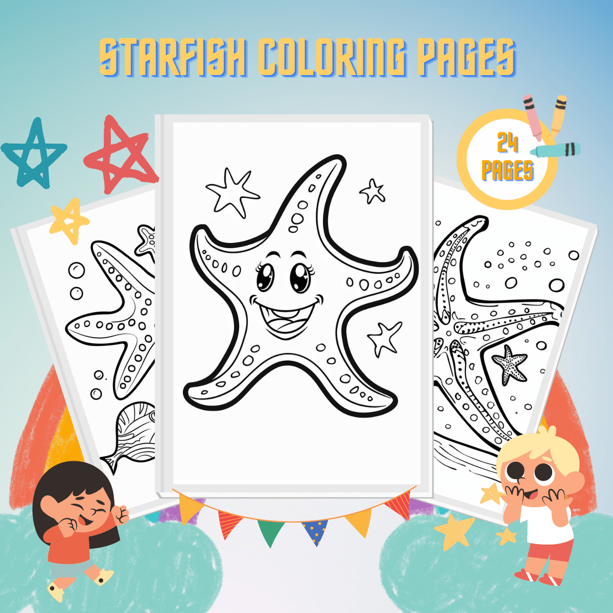 25 dibujos de estrellas de mar para colorear | Imprimible gratis para niños 25-dibujos-de-estrellas-de-mar-para-colorear-imprimible-gratis-para-ni-os