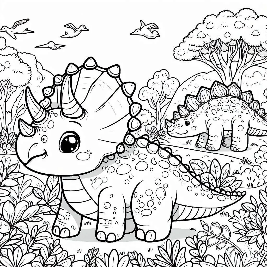 35 Triceratops Coloring Pages For Kids - Free PDF Printables