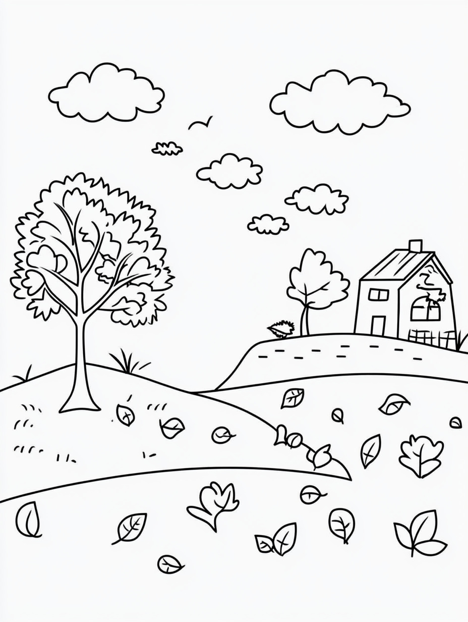 Autumn coloring pages 1