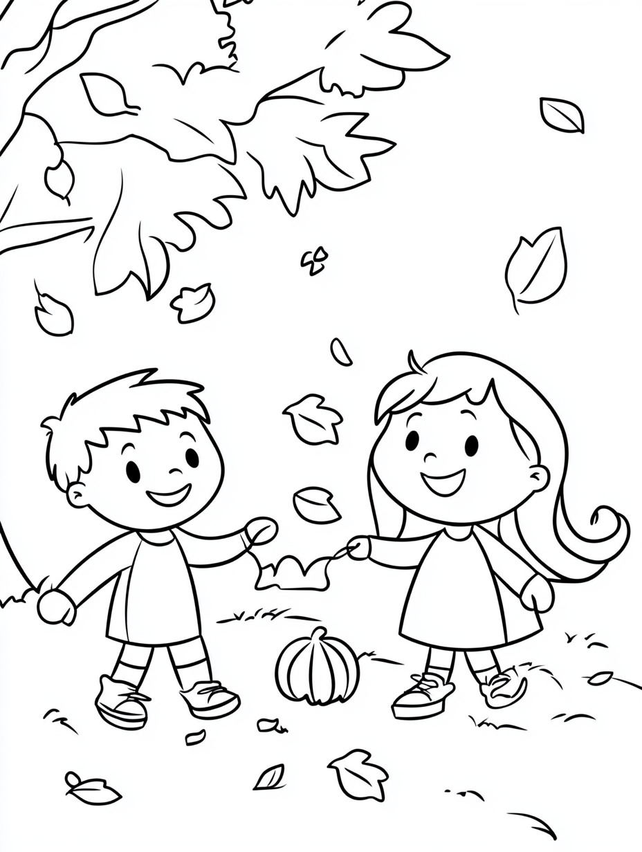 Autumn coloring pages free 1