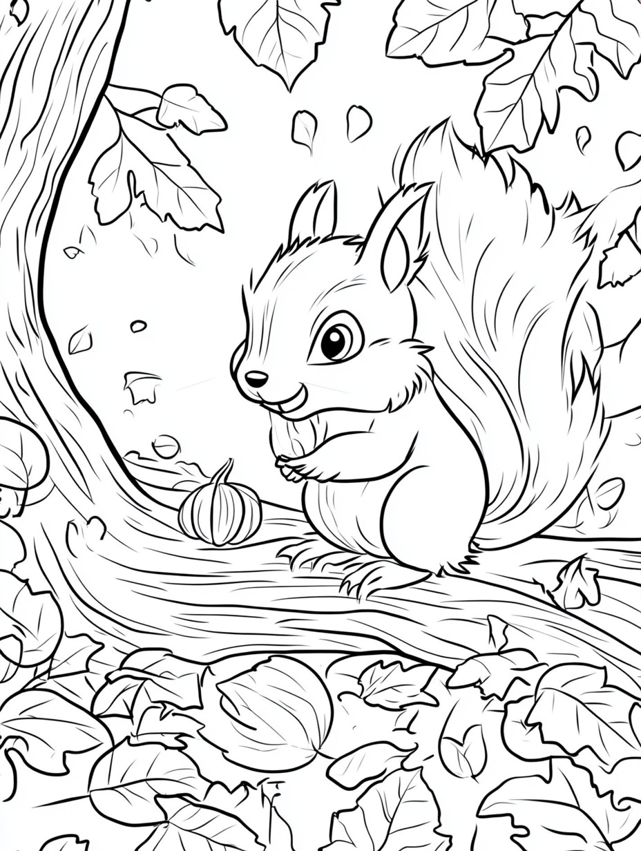 free full size printable Autumn coloring pages for adults pdf 1