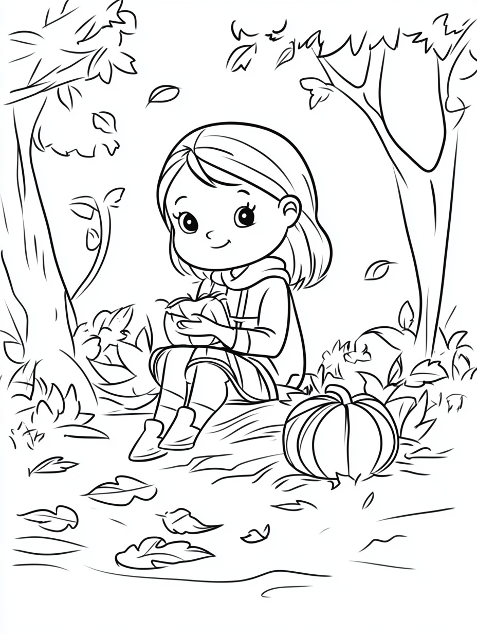 free full size printable Autumn coloring pages for adults pdf