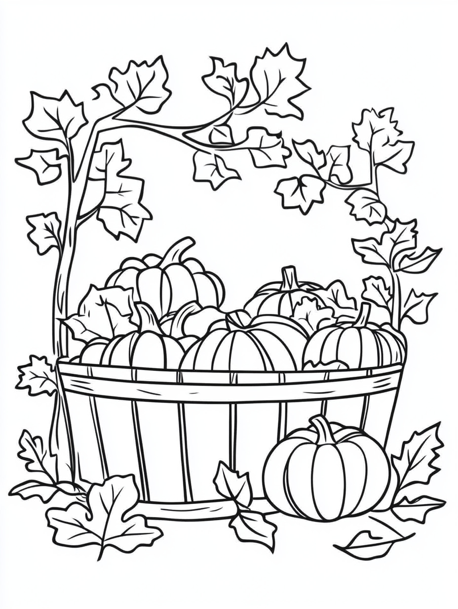 Autumn coloring book pages 1