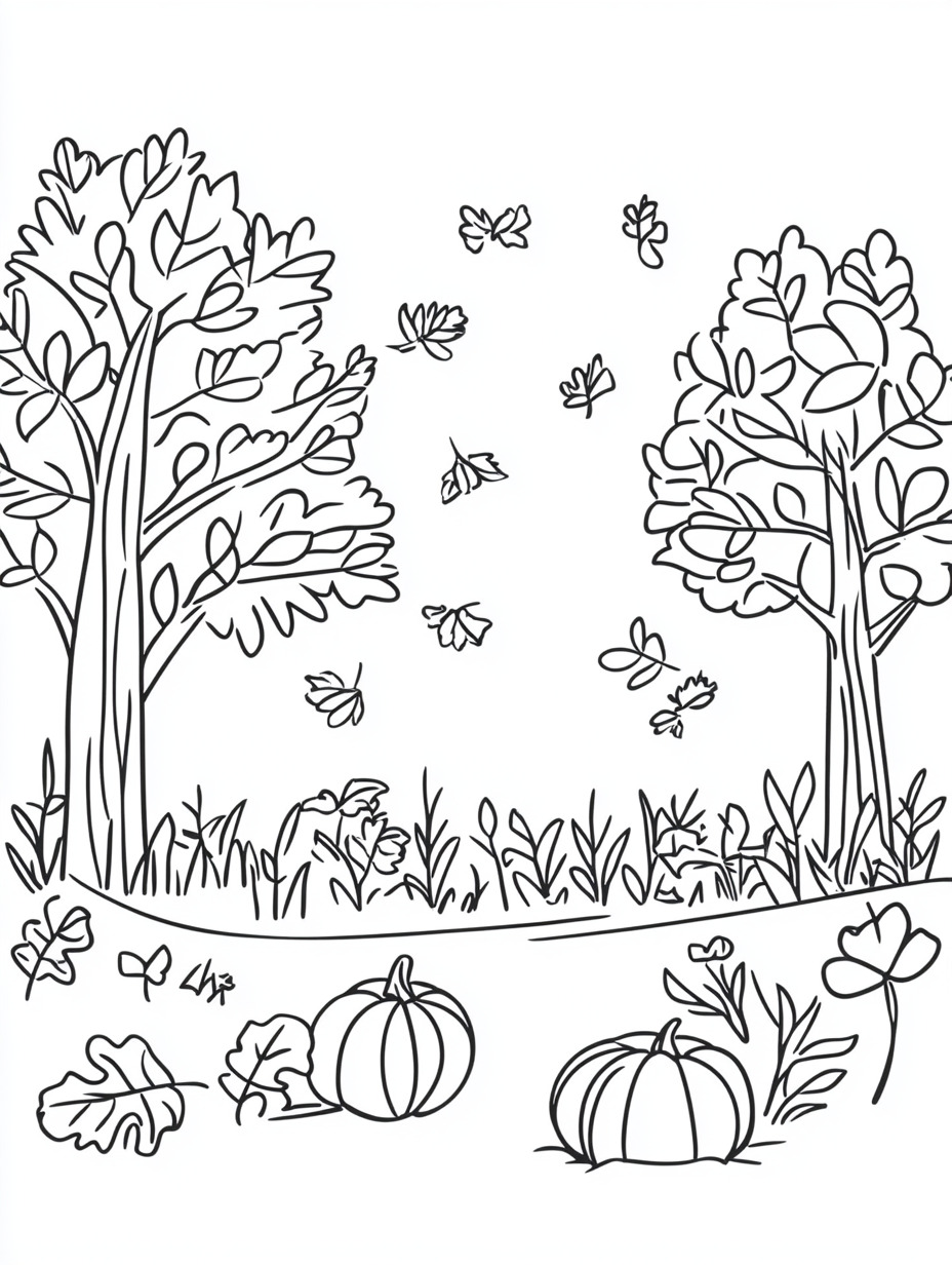 adult Autumn coloring pages