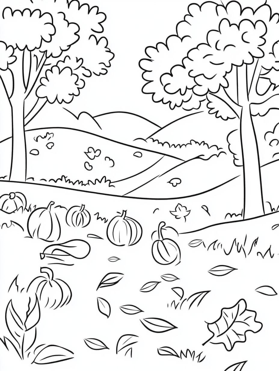 Autumn coloring pages to print