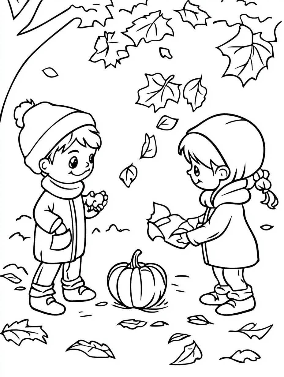 free Autumn coloring pages 2