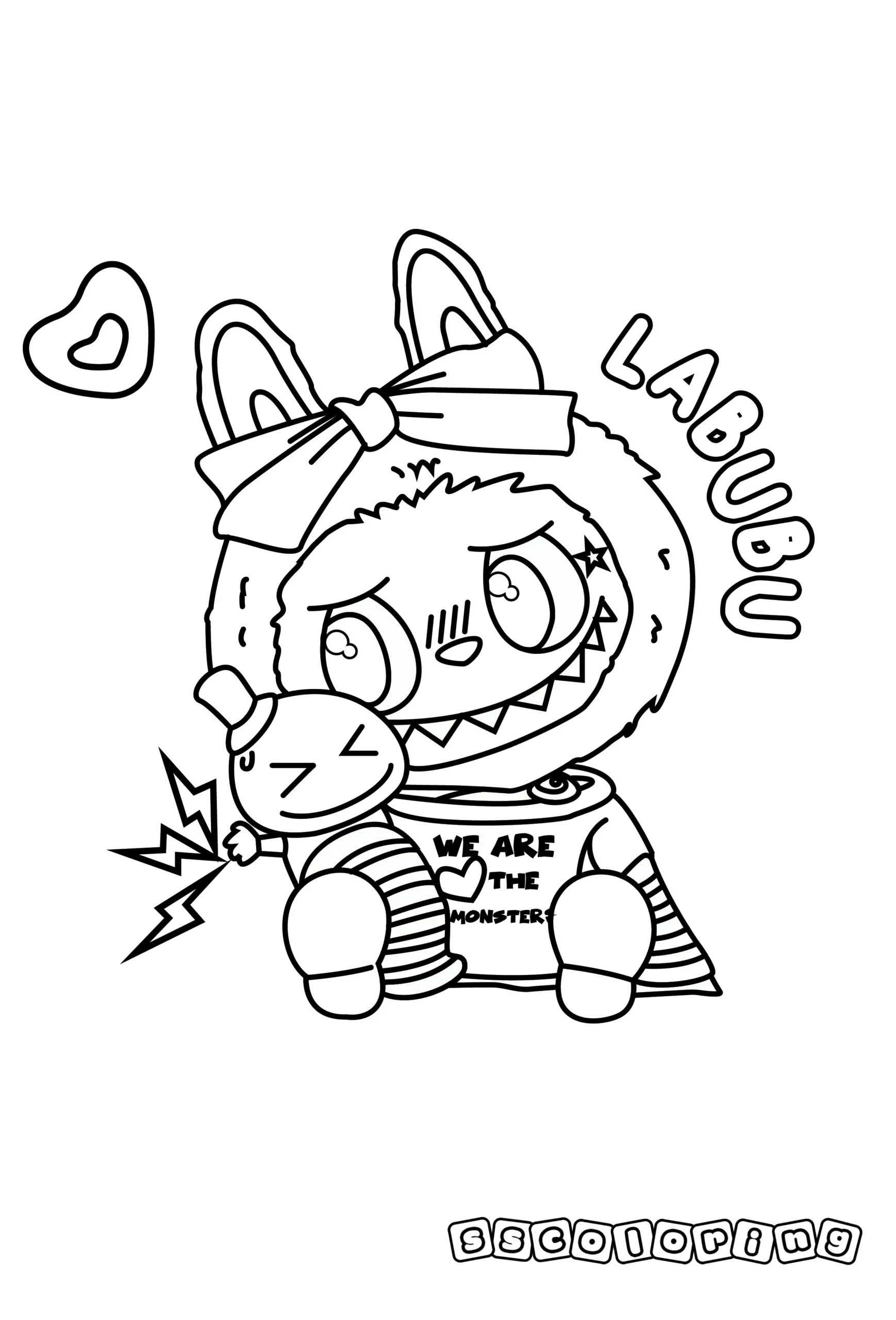 Labubu Coloring Pages 9 free printable Labubu coloring pages