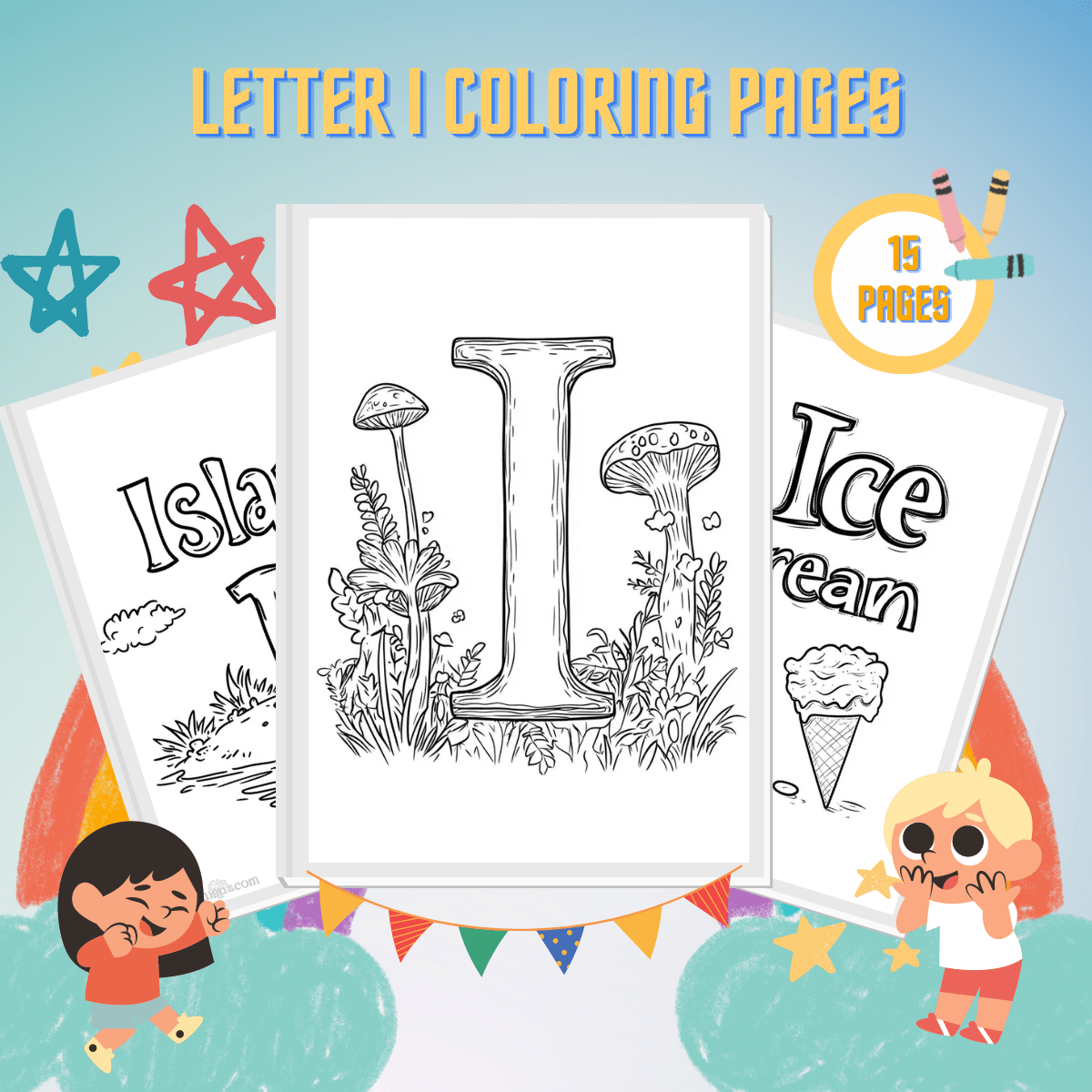 Letter I Coloring Pages For Kindergarten
