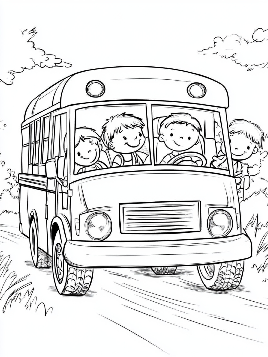 ônibus desenho para colorir