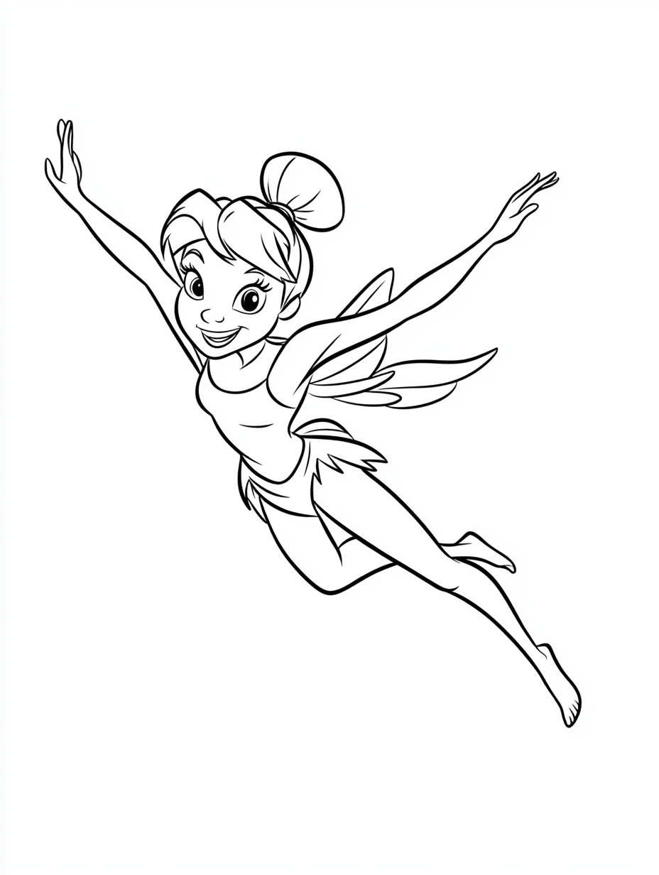 20 dibujos de Tinkerbell para colorear para niños: ¡vuela al país de Nunca Jamás!