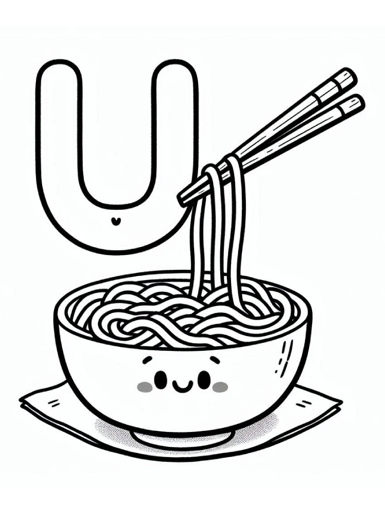 Letter U Coloring Pages 2 Letter U is for Udon coloring pages