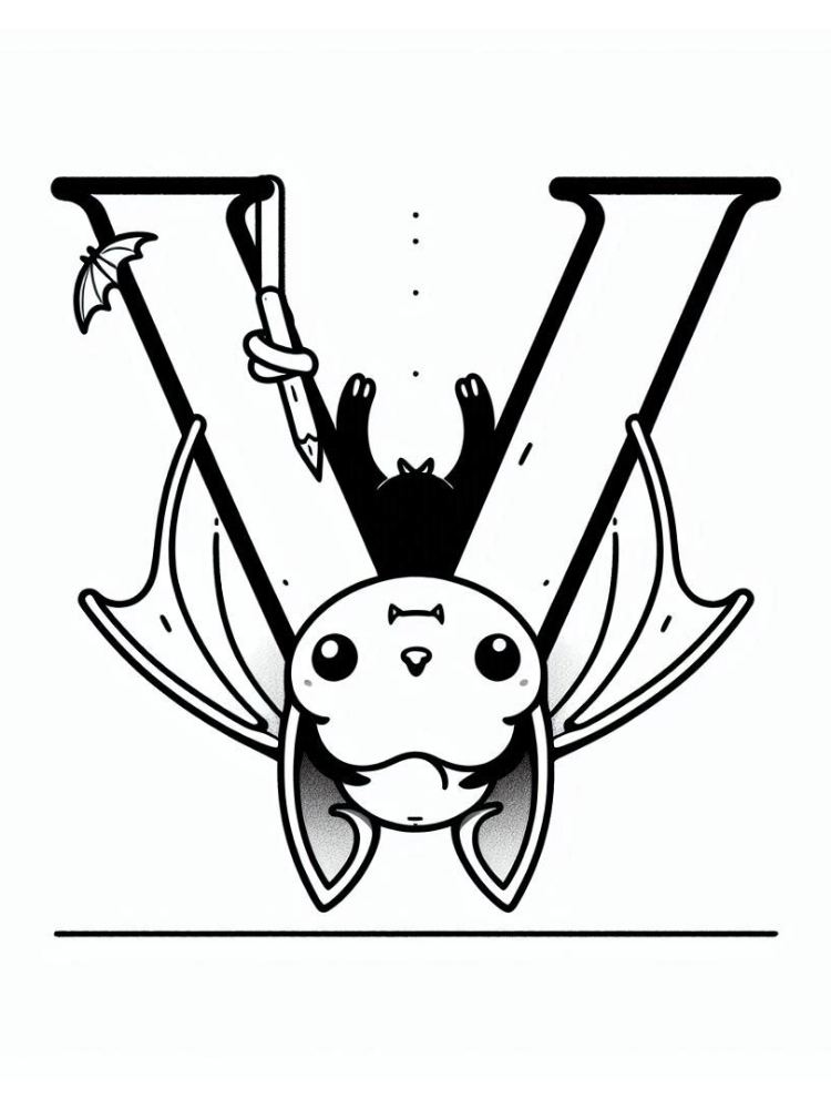Letter V Coloring Pages 18 printable coloring pages V is Vampire Bat