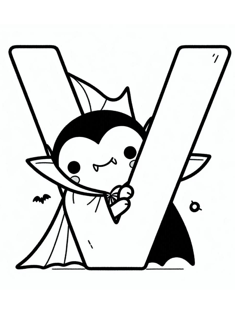 Letter V Coloring Pages 17 V is Vampire printable coloring pages