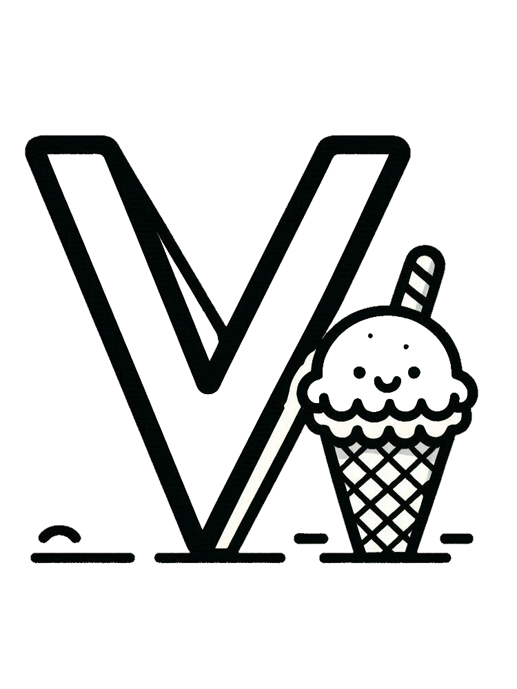 Letter V Coloring Pages 15 V is Vanilla Ice Cream coloring pages pdf