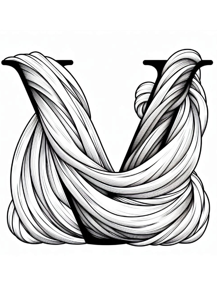 Letter V Coloring Pages 12 cute V is Velvet Fabric coloring pages