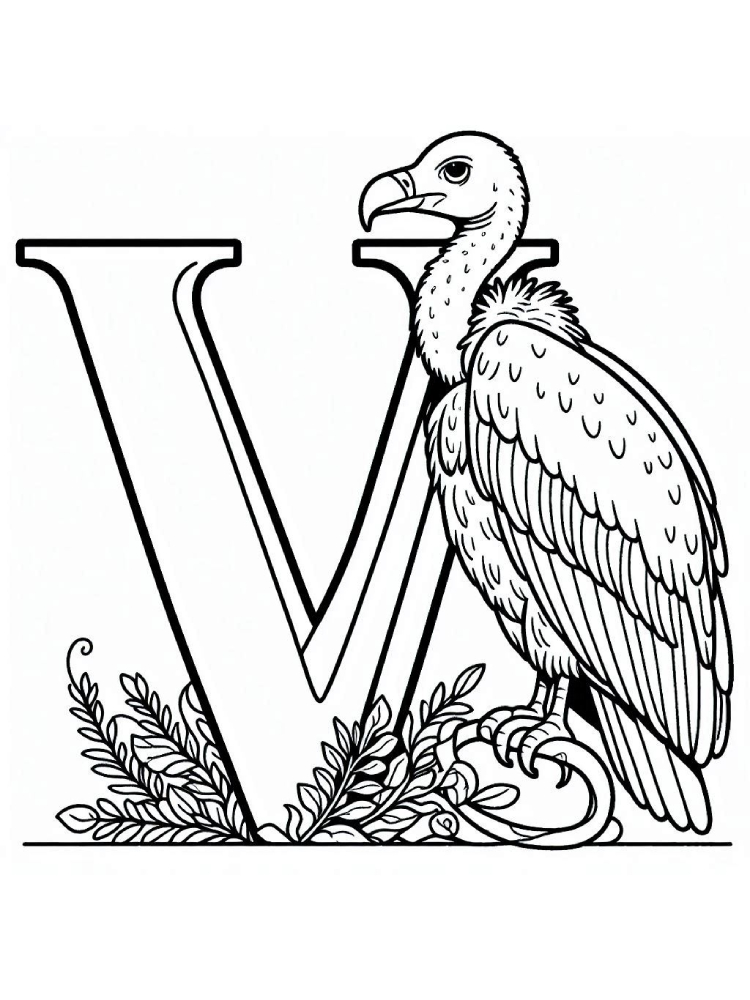Letter V Coloring Pages 10 V is Vulture coloring pages grinch
