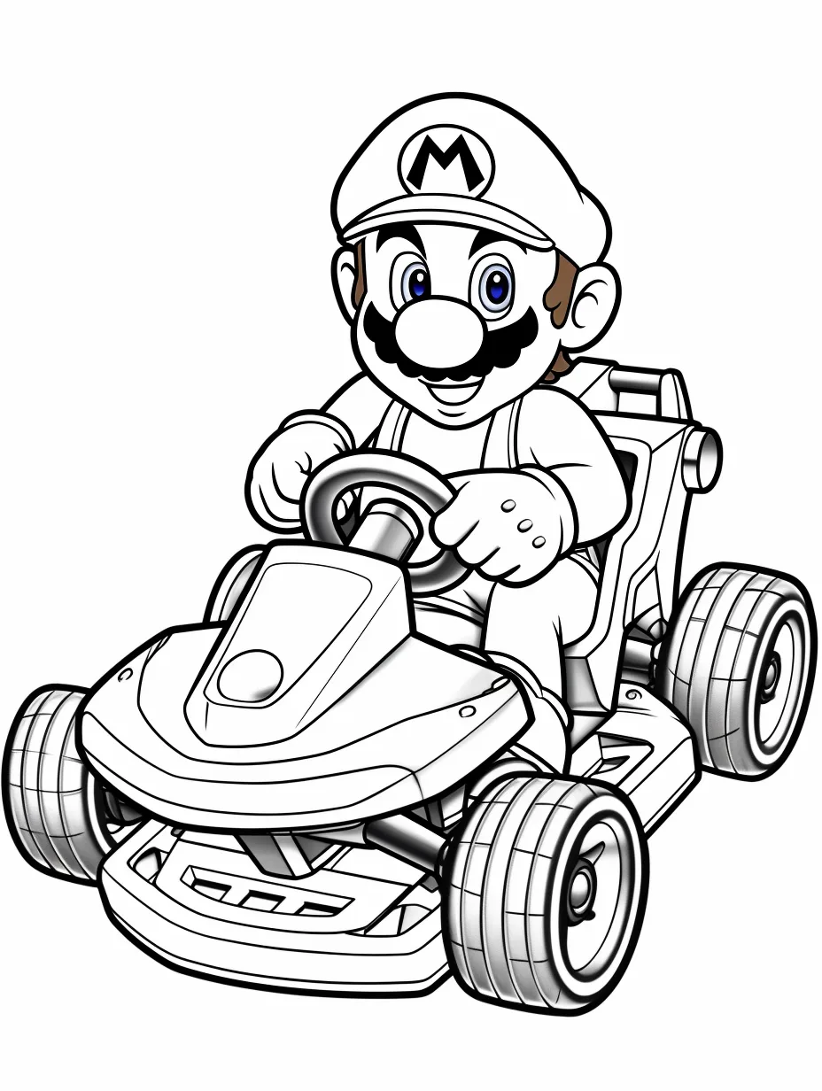 Mario Kart Coloring Pages 16 update Mario Kart coloring pages easy